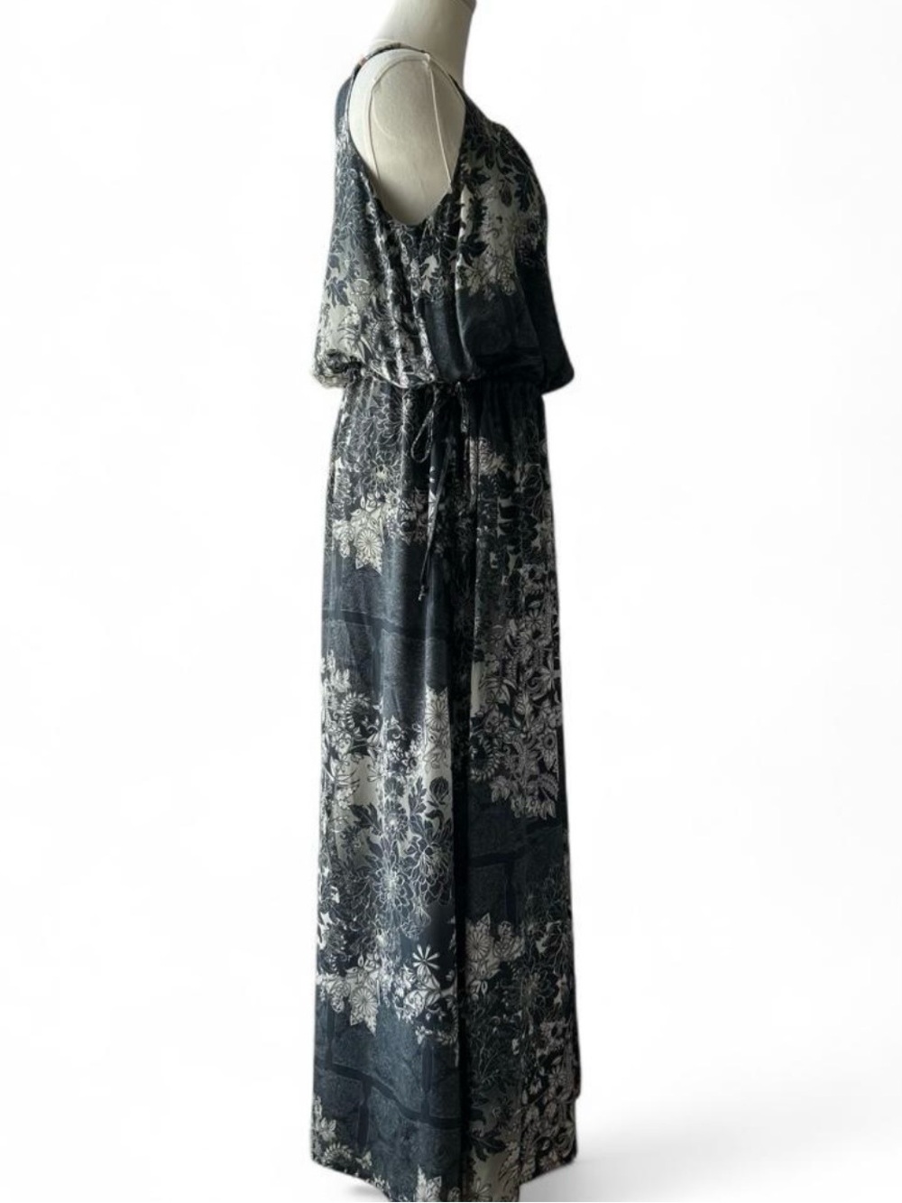 Johnny Was Biya 100% Silk Sleeveless Maxi Drop Waist Flowy Floral Vacation Dress - Picture 5 of 8